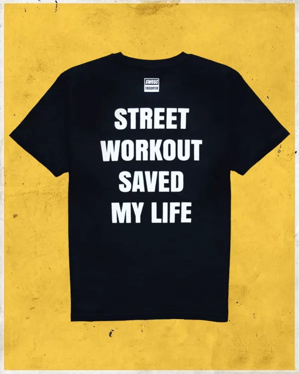 CAMISETA de calistenia "Street Workout Saved My Life" PARTE TRASERA